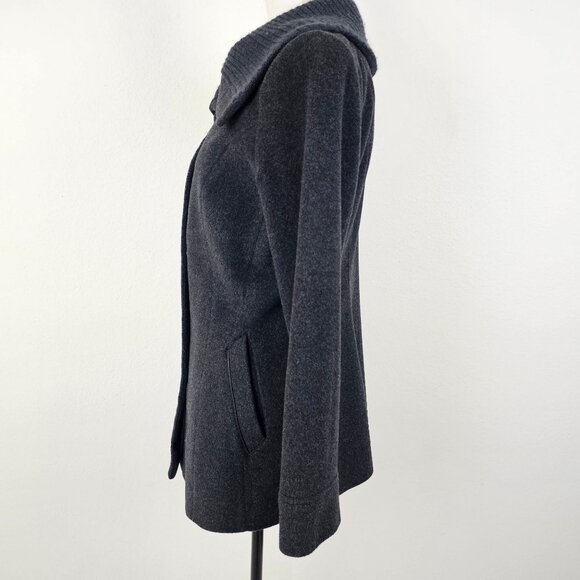 Cole Haan Womens Jacket Knit Full Zip Pockets Wool Cashmere Sz 8. No Belt - Picture 9 of 16
